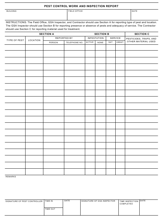 Pest Control Inspection Report Template With Regard To Pest Control Report Template