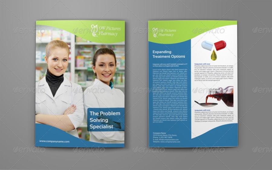 Pharmacy Brochure Bi Fold Template By Owpictures | Graphicriver With Pharmacy Brochure Template Free