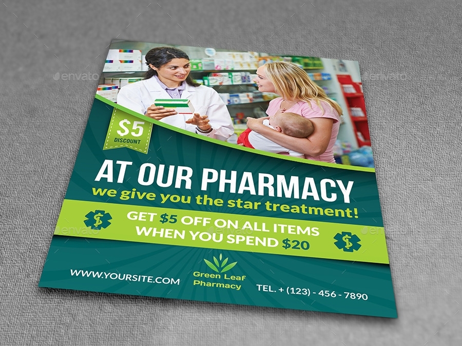 Pharmacy Flyer Template Vol.3 By Owpictures | Graphicriver Regarding Pharmacy Brochure Template Free