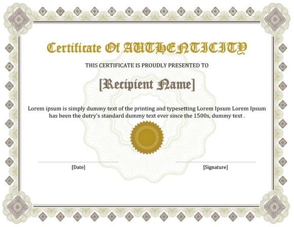 Photography Certificate Of Authenticity Template | Best Creative With Certificate Of Authenticity Photography Template
