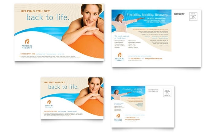 Physical Therapist Postcard Template Design With Regard To Chiropractic Travel Card Template