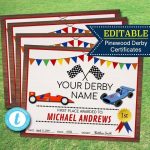 Pinewood Derby Certificate Template (4) - Professional Templates regarding Pinewood Derby Certificate Template