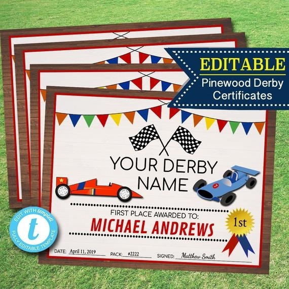 Pinewood Derby Certificate Template (4) – Professional Templates Regarding Pinewood Derby Certificate Template