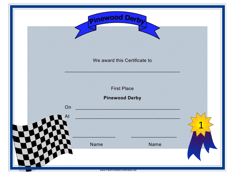 Pinewood Derby First Place Certificate Template Download Printable Pdf Within First Place Award Certificate Template