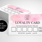 Pink Customer Loyalty Card Template Printable Loyalty Cards | Etsy In Customer Loyalty Card Template Free
