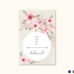 Pink Floral Will You Be My Bridesmaid Card Design Template In Psd, Word in Will You Be My Bridesmaid Card Template