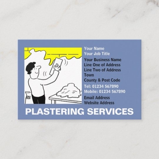 Plastering Services Cartoon Business Card | Zazzle.co.uk With Plastering Business Cards Templates