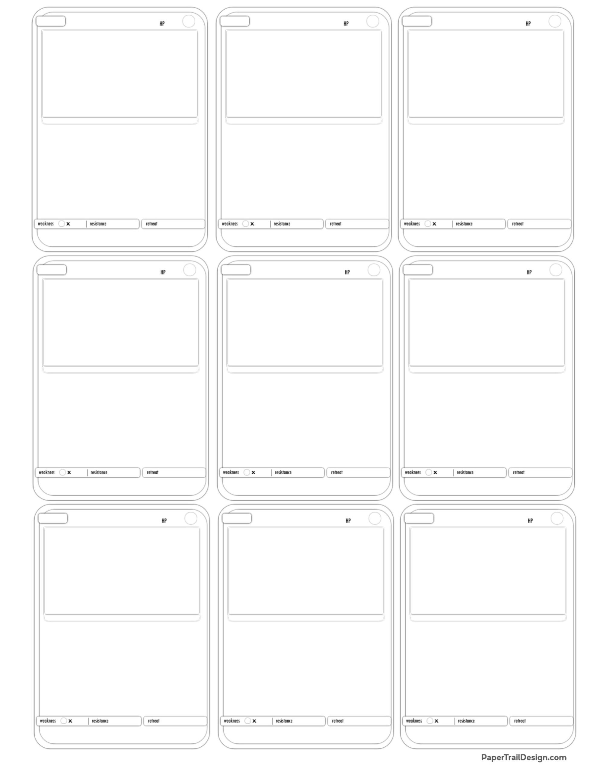 Pokémon Card Template Free Printable - Paper Trail Design Intended For Card Game Template Maker