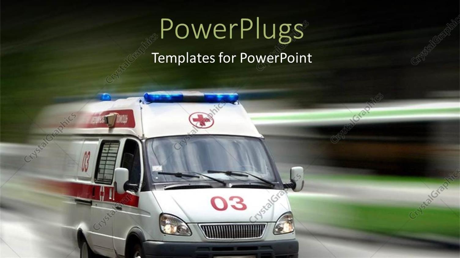 Powerpoint Template: A Very Fast Moving Ambulance With Over Head Lights With Regard To Ambulance Powerpoint Template