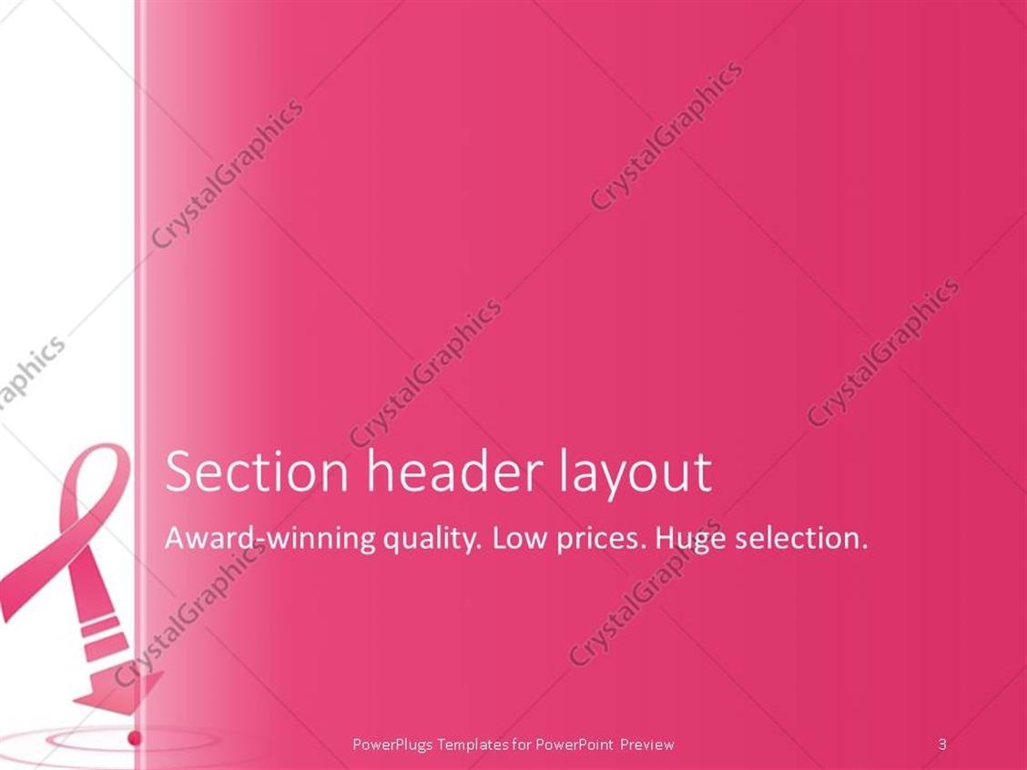 Powerpoint Template: Breast Cancer Awareness Pink Ribbon With Arrow On Inside Free Breast Cancer Powerpoint Templates