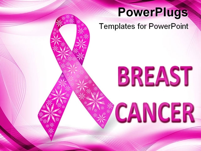 Powerpoint Template: Pink Breast Cancer Awareness Ribbon With Glitter Regarding Free Breast Cancer Powerpoint Templates