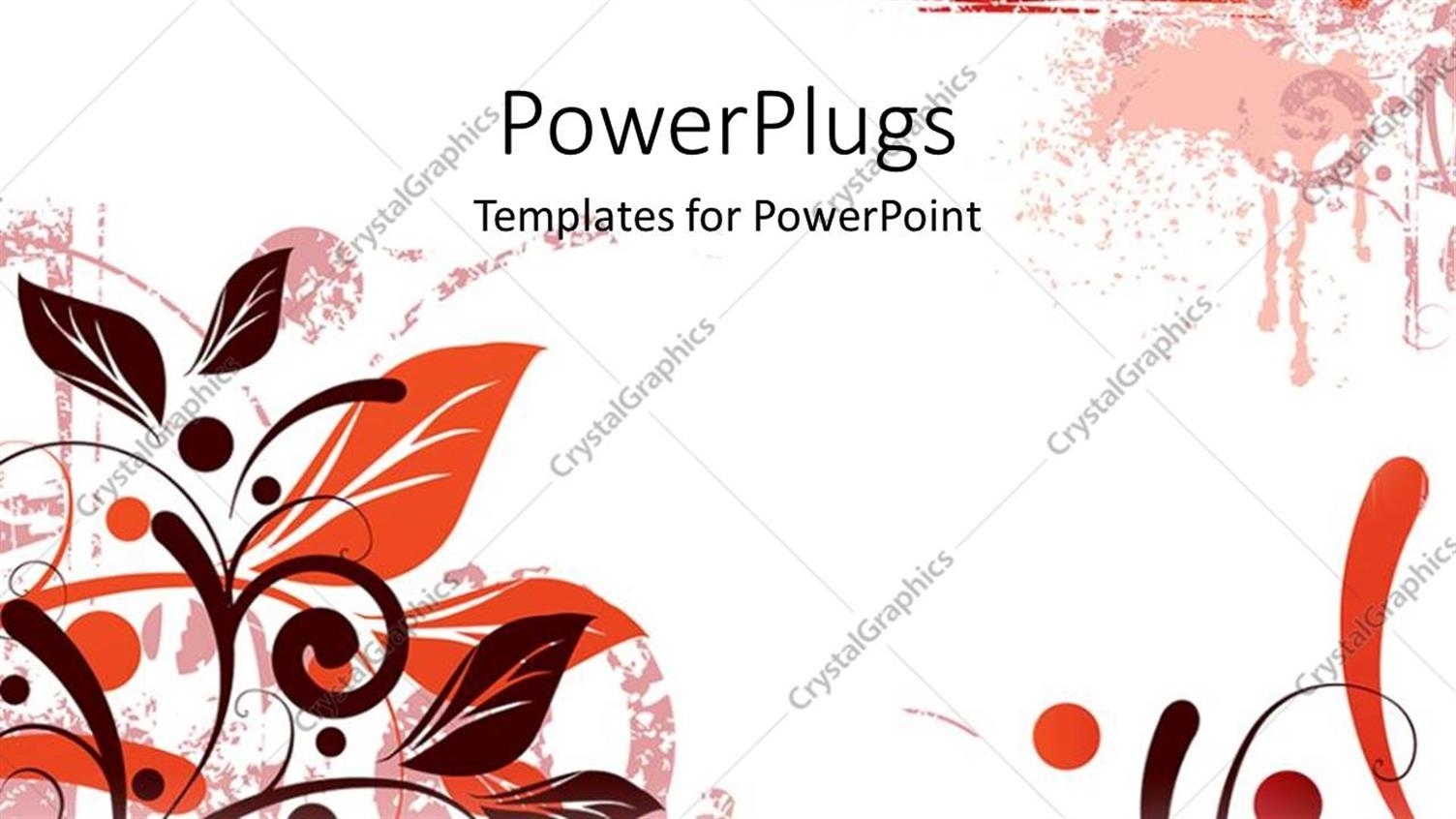 Powerpoint Template: Pretty Brown Colored Floral Design On A White Inside Pretty Powerpoint Templates