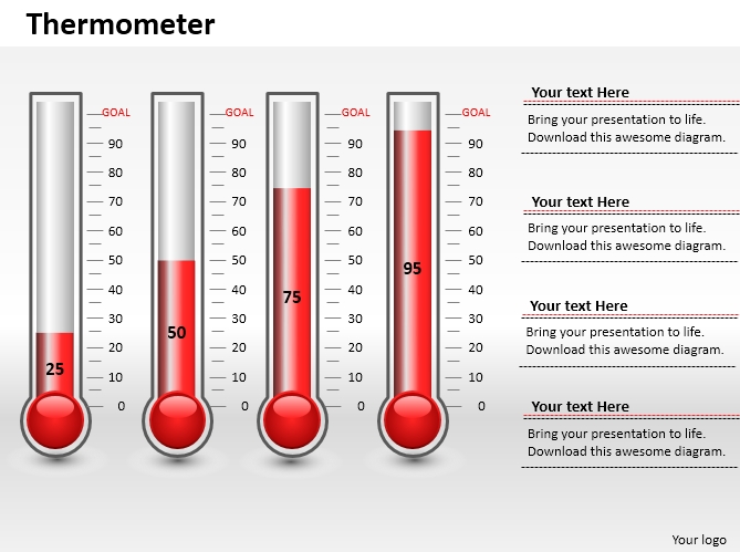 Powerpoint Tutorial #9  How To Create A Thermometer Diagram And Use It Intended For Thermometer Powerpoint Template