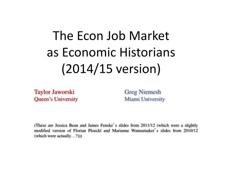 Ppt – The Econ Job Market As Economic Historians (2014/15 Version With Regard To University Of Miami Powerpoint Template