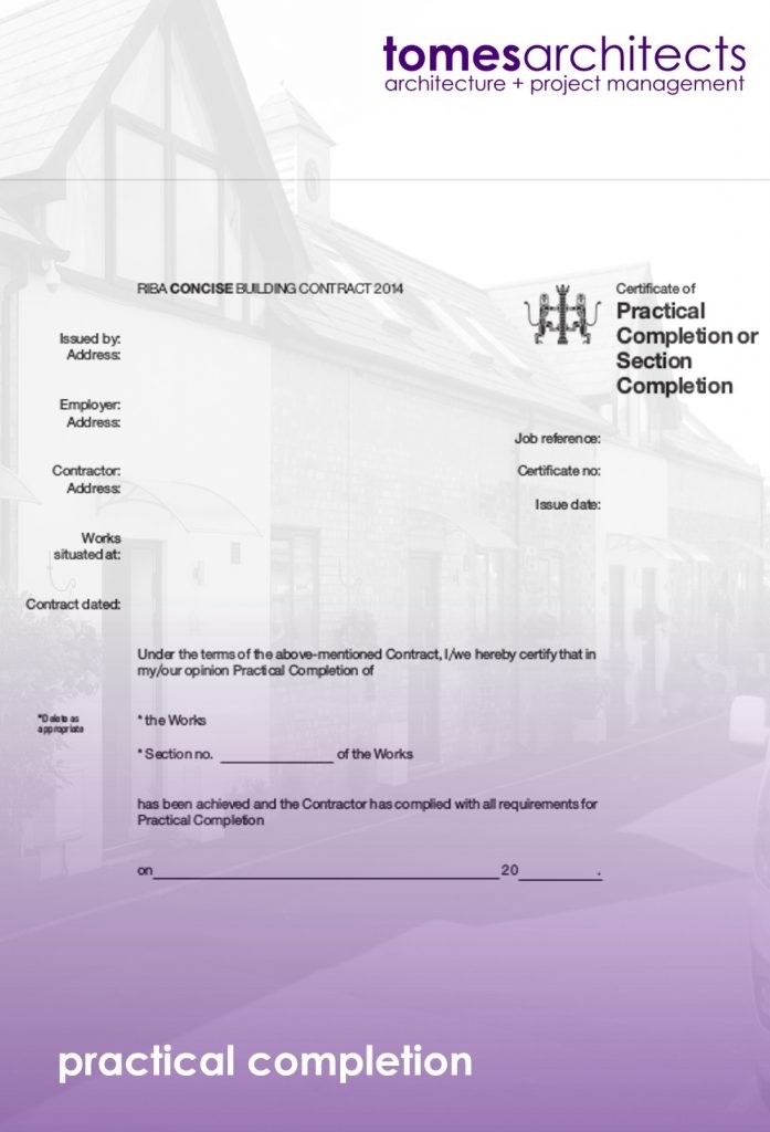 Practical Completion Certificate Template Jct – Templates Example Regarding Jct Practical Completion Certificate Template