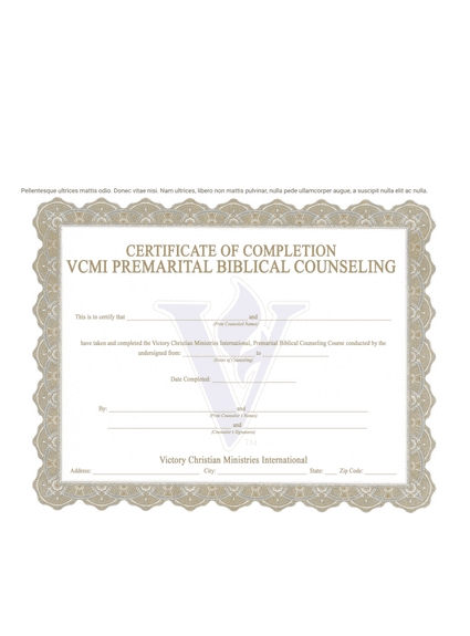 Premarital Counseling Completion Certificate – Pdf Templates | Jotform Intended For Premarital Counseling Certificate Of Completion Template
