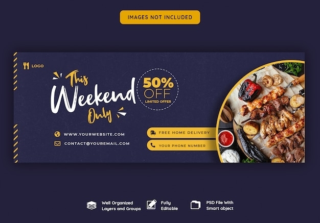 Premium Psd | Facebook Cover Banner Template For Food And Restaurant With Facebook Banner Template Psd