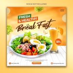 Premium Psd | Fresh Healthy Food Social Media Banner Template Within Food Banner Template