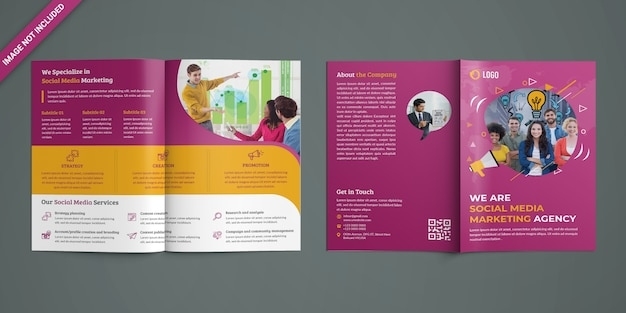 Premium Psd | Social Media Marketing Bifold Brochure Pertaining To Social Media Brochure Template
