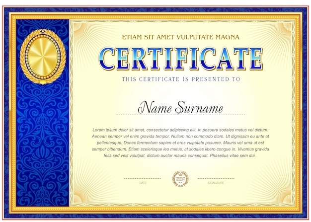 Premium Vector | Certificate Of Achievement Blank Template. Pertaining To Blank Certificate Of Achievement Template