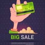 Premium Vector | Hand Holding Credit Card Over Big Sale St. Patrick Day With Credit Card Templates For Sale