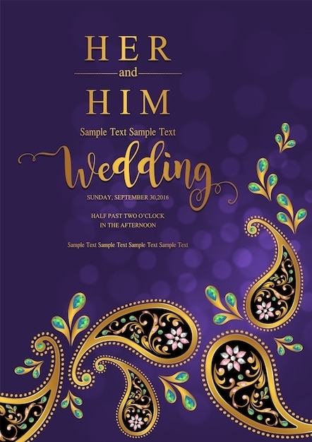Premium Vector | Indian Wedding Invitation Card Templates. for Indian Wedding Cards Design Templates