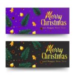 Premium Vector | Merry Christmas Golden Text And Confetti. Xmas Banner Inside Merry Christmas Banner Template
