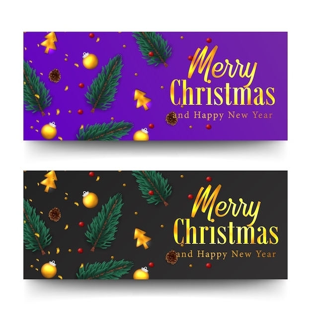 Premium Vector | Merry Christmas Golden Text And Confetti. Xmas Banner Inside Merry Christmas Banner Template