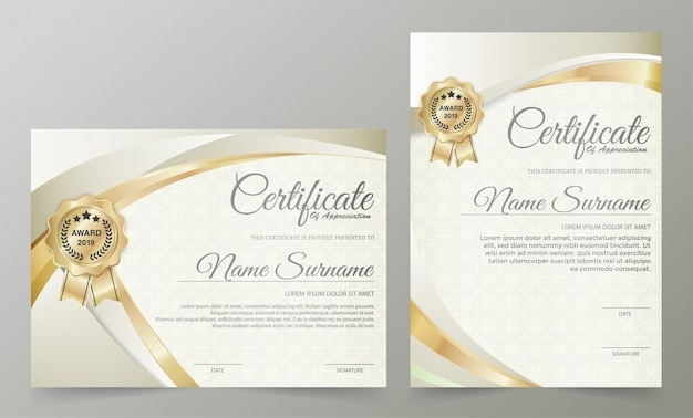 Premium Vector | Professional Certificate Template Diploma Award Design Throughout Professional Award Certificate Template