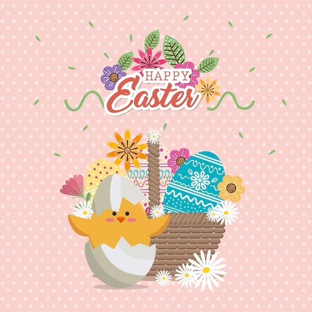 Premium Vector | Small Chick Happy Easter Card With Easter Chick Card Template