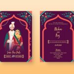 Premium Vector | Vintage Wedding Invitation Card Or Template Layout Within Indian Wedding Cards Design Templates