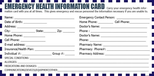 Preparedness List Food, Emergency Information Card, Faraday Cup Circuit Within Fact Card Template