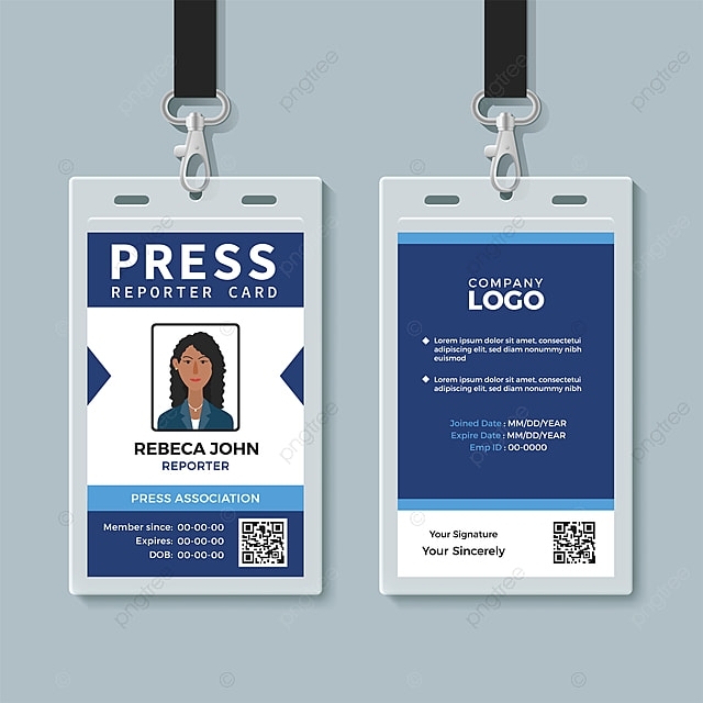 Press Reporter Id Card Template Template Download On Pngtree In Media Id Card Templates