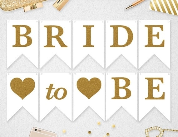 Printable Bride To Be Banner // Instant Download // Bridal Shower Regarding Free Bridal Shower Banner Template