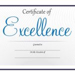 Printable Certificate Of Excellence Template, Excellence Award Within Generic Certificate Template