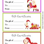 Printable Christmas Gift Certificate | New Calendar Template Site regarding Free Christmas Gift Certificate Templates