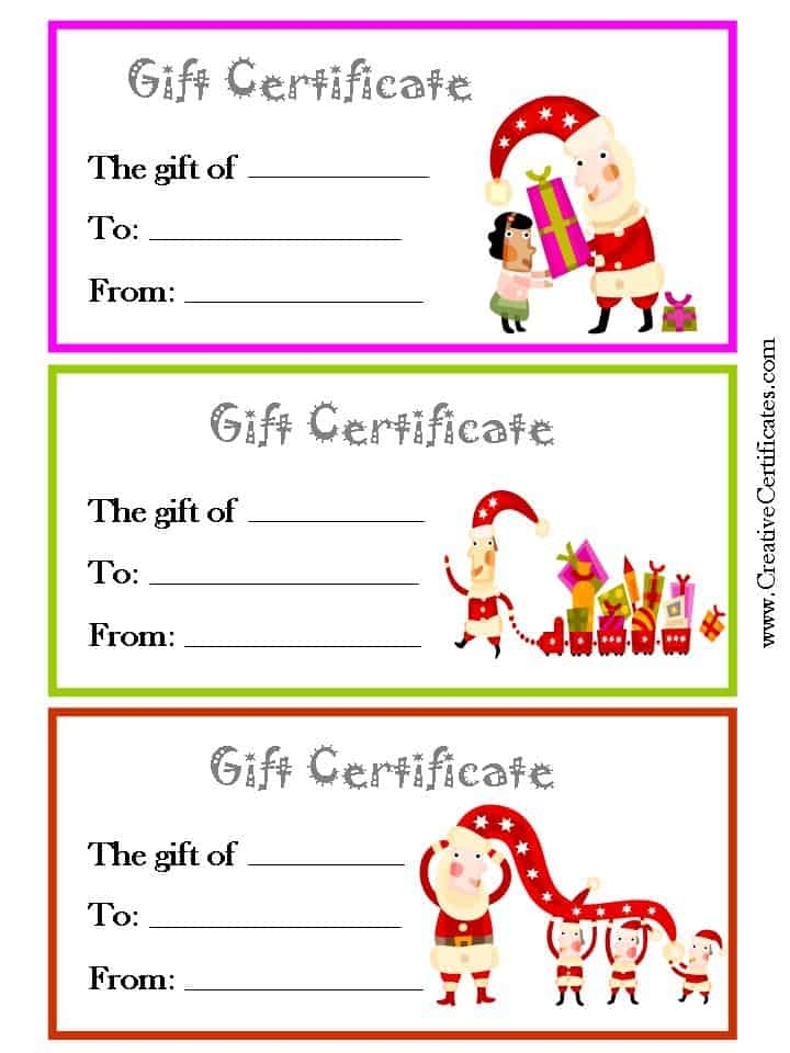 Printable Christmas Gift Certificate | New Calendar Template Site Regarding Free Christmas Gift Certificate Templates