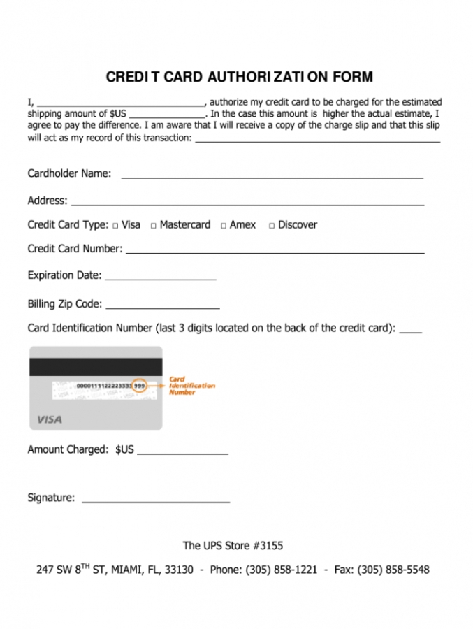 Printable Credit Card Authorization Form Company Fill Online Credit Pertaining To Credit Card Bill Template