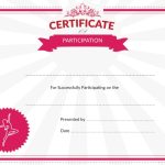 Printable Dance Certificate Of Participation Award Within Dance Certificate Template