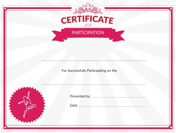 Printable Dance Certificate Of Participation Award Within Dance Certificate Template