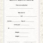 Printable Fillable Birth Certificate Template ~ News Word With Regard To Fake Birth Certificate Template