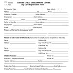 Printable Free 11 Daycare Registration Forms In Pdf Ms Word After With Regard To School Registration Form Template Word
