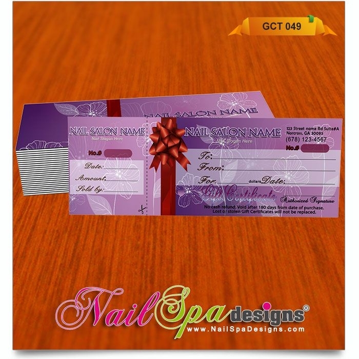 Printable Free Printable Manicure Gift Certificate Template With Nail Gift Certificate Template Free