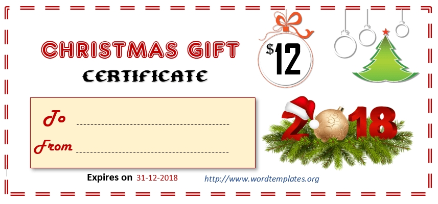 Printable Gift Certificate Templates For 2018 – (15 Free Ms Word With Christmas Gift Certificate Template Free Download