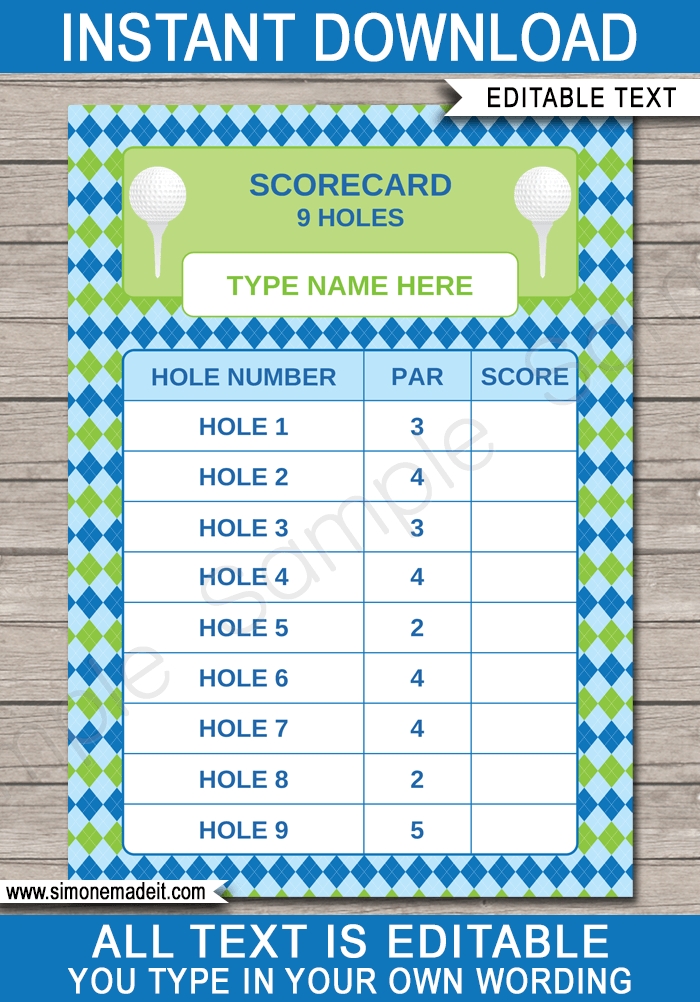 Printable Golf Scorecard Templates | Mini Golf Theme Birthday Party With Golf Score Cards Template