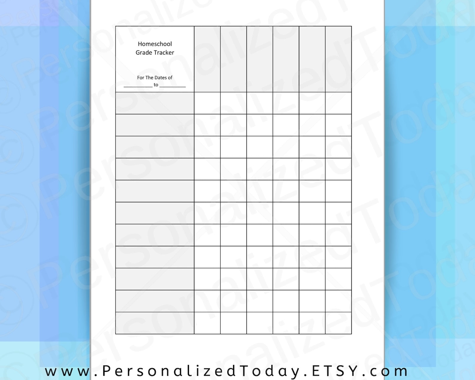 Printable Homeschool Report Card Grade Tracker For 1 Or | Etsy Inside Student Grade Report Template