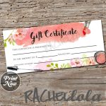 Printable Makeup Gift Certificate Template Mary Kay Voucher | Etsy Uk Inside Mary Kay Gift Certificate Template