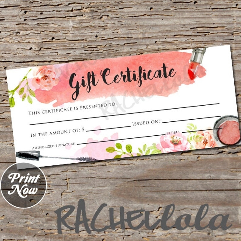 Printable Makeup Gift Certificate Template Mary Kay Voucher | Etsy Uk Inside Mary Kay Gift Certificate Template