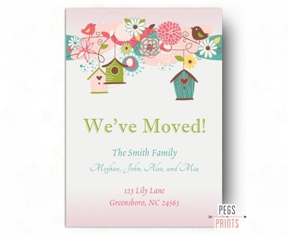 Printable Moving Announcement Moving Cards Weve Moved With Regard To Free Moving House Cards Templates