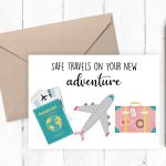 Printable Moving Card Printable Travel Card Bon Voyage Card | Etsy Within Bon Voyage Card Template